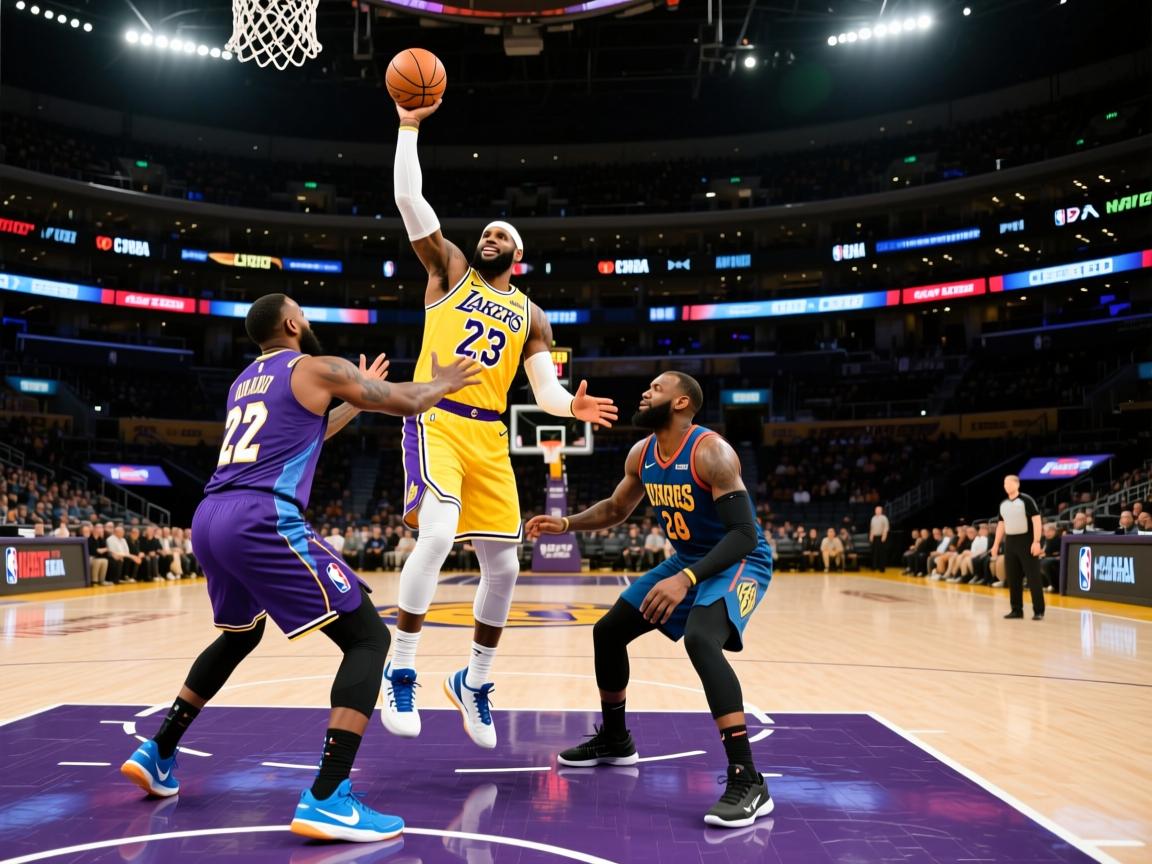 湖人击败掘金，詹姆斯砍下三双  第2张